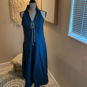 Free People Denim Long Dress